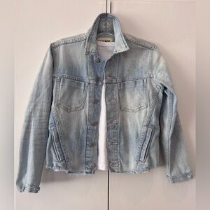 L'AGENCE Light Blue Jean Jacket - unfinished edge - XS